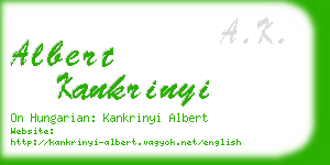 albert kankrinyi business card